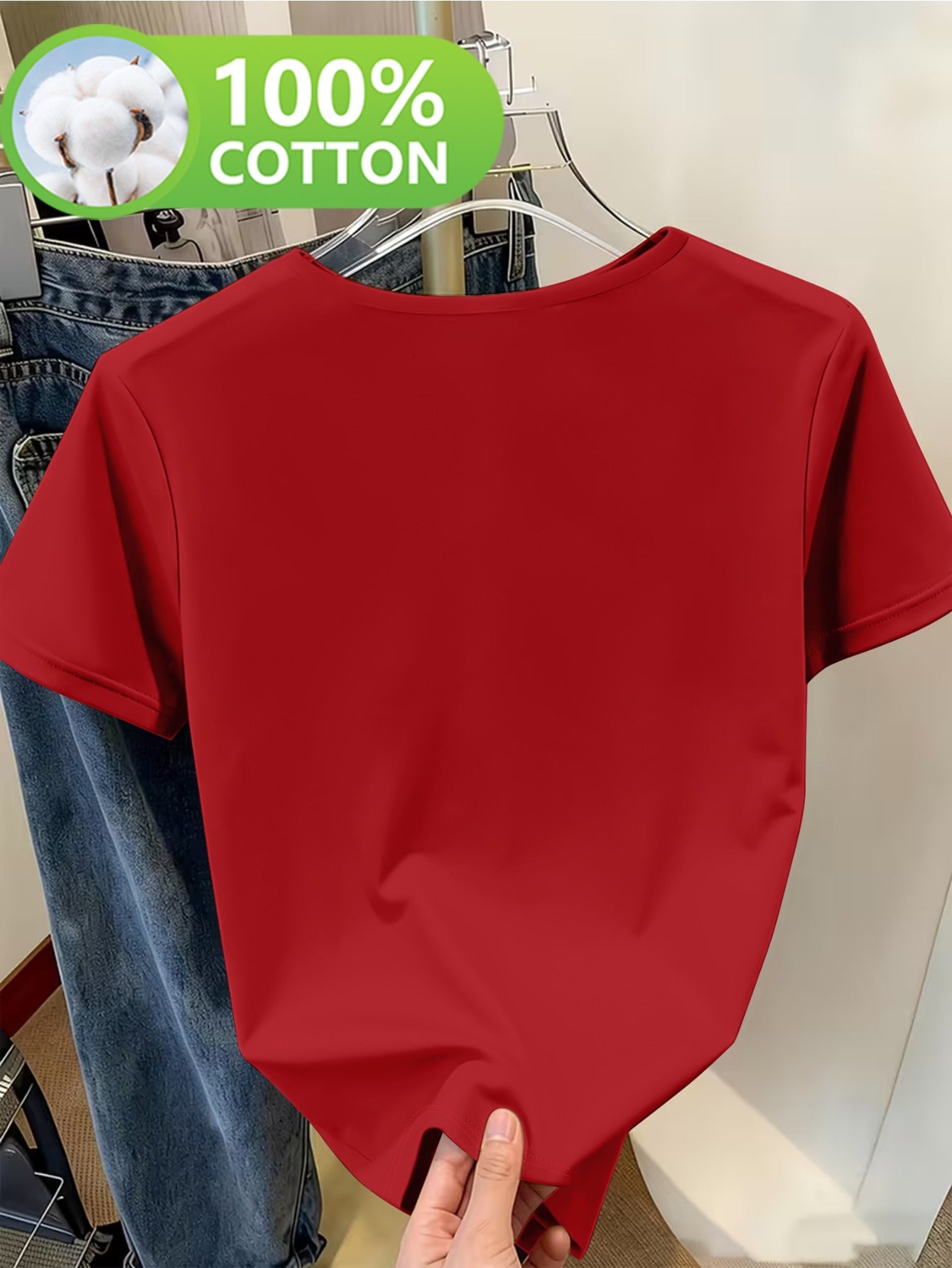 Women’s Cotton V-Neck Short Sleeve Casual T-Shirt