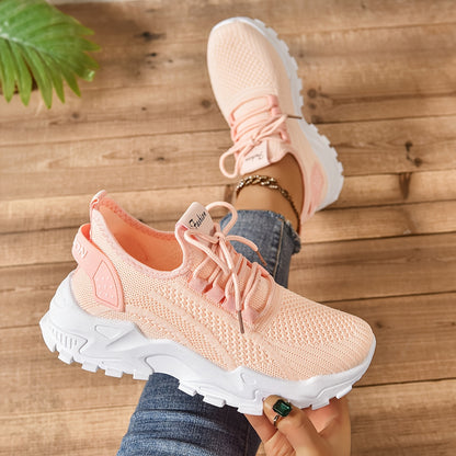 Կանացի առօրյա սպորտային կոշիկներ՝ շնչող գործվածքից վերնամասով, ռետինե ներբանով, ցածր գագաթով, պարզ մատով, բոլոր եղանակների հարմարավետ կոշիկներ, առօրյա հագուստ | Ժամանակակից առօրյա ոճ | Շնչող գործվածքից սպորտային կոշիկներ