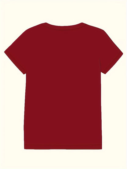 Leopard Lip Print Crew Neck T-shirt, հարմարավետ կարճաթև վերնաշապիկ ամառային և գարնան համար, կանացի հագուստ