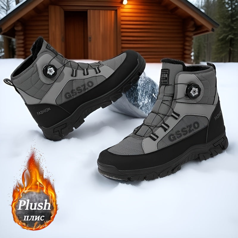 GSSZO Men's High-Top Hiking Boots with Height Increase - Slip-Resistant & PVC Sole, - -Terrain Boots Suitable for Urban Streetwear, Outdoor Trekking, Heavy-Duty Wear - Comfortable & Durable (Year-Round Use)