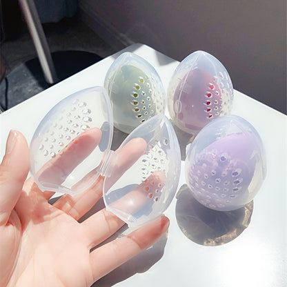 1pc Sponge Organizer, Mini Transparent Travel Makeup Sponge Storage Box, Travel Portable Sponge Case