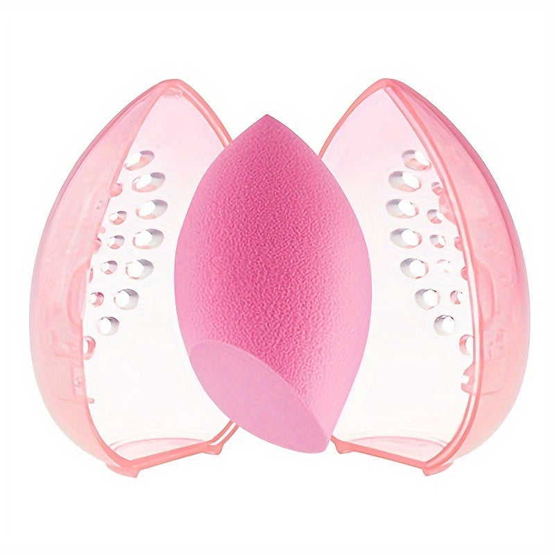 1pc Sponge Organizer, Mini Transparent Travel Makeup Sponge Storage Box, Travel Portable Sponge Case
