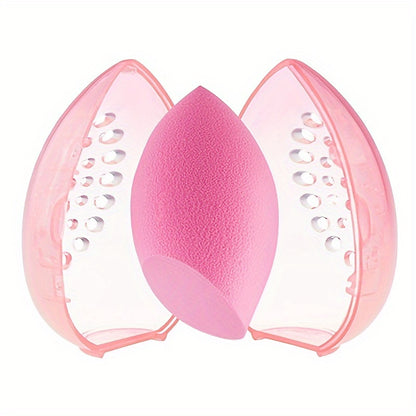 1pc Sponge Organizer, Mini Transparent Travel Makeup Sponge Storage Box, Travel Portable Sponge Case