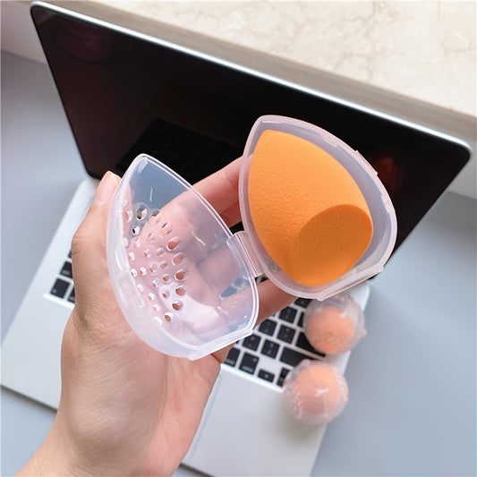 1pc Sponge Organizer, Mini Transparent Travel Makeup Sponge Storage Box, Travel Portable Sponge Case