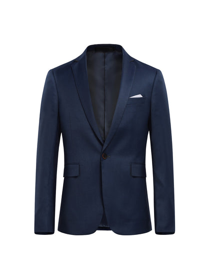 3pcs Men's Formal Suit Set, Men's Formal One Button Lapel Suit Jacket + Classic Matching Vest + Pants, Wedding Banquet & Business Occasion