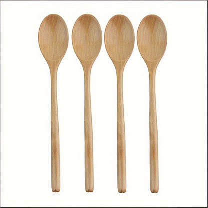 9-Inch Long Handle Wooden Spoons, Superba Spoon for Cooking, Wooden Spoon for Kitchen Soup Mixing Baking, Kitchen Supplies, Kitchen Utensils, Cooking Utensils