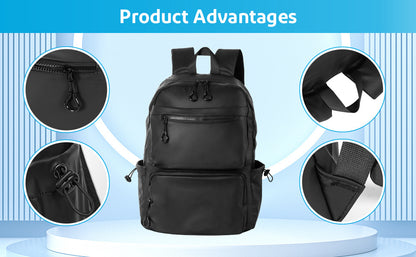Men'S Large Capacity Travel Backpack - Durable Casual School Bag with Multiple Compartments, Adjustable Shoulder Straps & Secure Zipper Closure for Laptops, Books, and Essentials, Backpack for Travel, Smooth Texture Finish