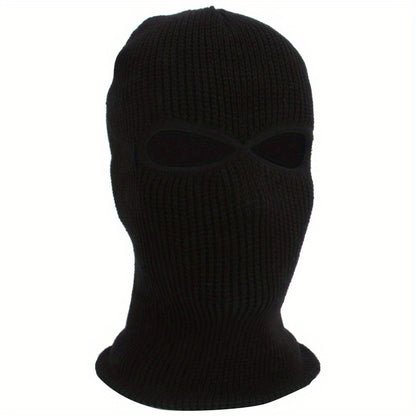 Men's Fleece-Lined Winter Balaclava - Windproof, Thermal Ski Mask with Dual Holes for Outdoor Sports