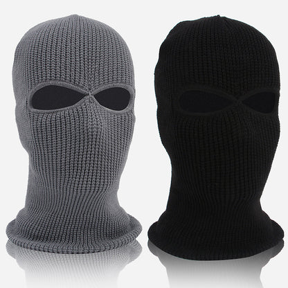 Men's Fleece-Lined Winter Balaclava - Windproof, Thermal Ski Mask with Dual Holes for Outdoor Sports