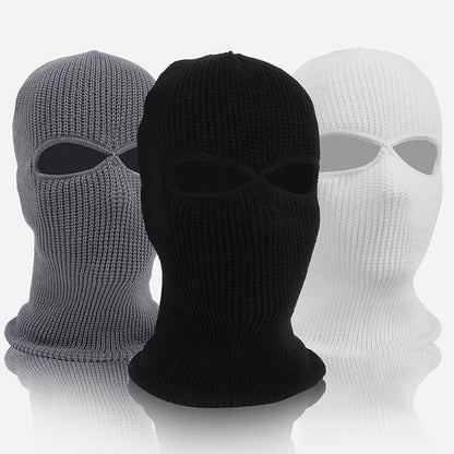 Men's Fleece-Lined Winter Balaclava - Windproof, Thermal Ski Mask with Dual Holes for Outdoor Sports