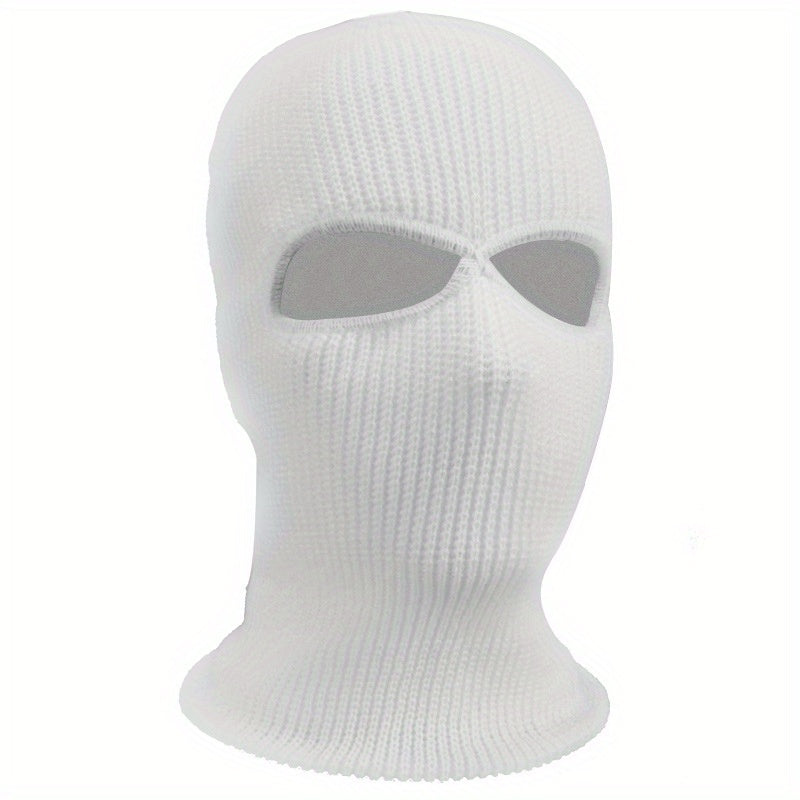Men's Fleece-Lined Winter Balaclava - Windproof, Thermal Ski Mask with Dual Holes for Outdoor Sports