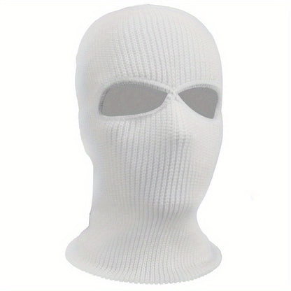 Men's Fleece-Lined Winter Balaclava - Windproof, Thermal Ski Mask with Dual Holes for Outdoor Sports