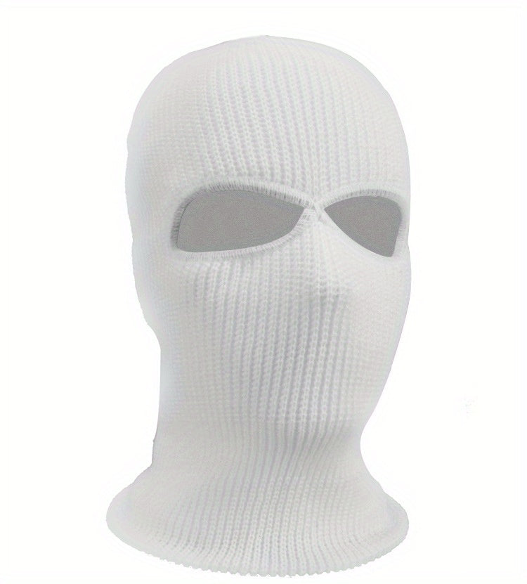 Men's Fleece-Lined Winter Balaclava - Windproof, Thermal Ski Mask with Dual Holes for Outdoor Sports