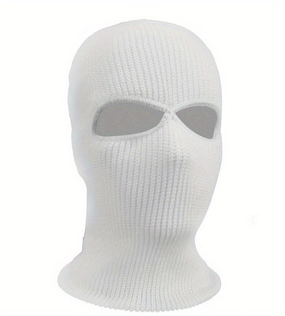 Men's Fleece-Lined Winter Balaclava - Windproof, Thermal Ski Mask with Dual Holes for Outdoor Sports