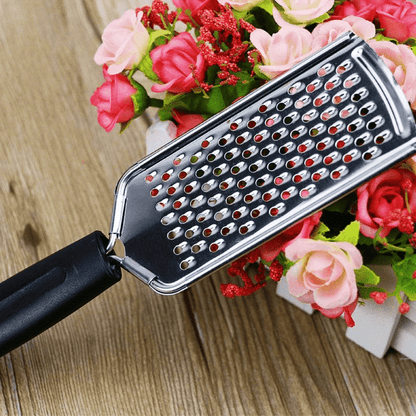 Versatile Stainless Steel Cheese Grater & Fruit Peeler - Portable Kitchen Gadget for Citrus, Potatoes, and Melons