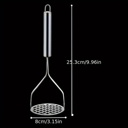 Stainless Steel Potato Ricer Masher - ձեռքով ձեռքի խոհանոցային մամլիչ գործիք բանջարեղենի, մրգերի, չլիցքավորված խոհանոցային սպասքի համար. տնային և դպրոցական պարագաների դիմացկուն բազմաֆունկցիոնալ ջարդիչ