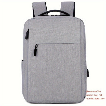 1pc Oxford Travel Backpack, Casual Style, Large Capacity, Multi-Functional Storage, Ideal for Commuting, School, Office, and Outings, Machine Washable, No Rechargeable Battery - Gray