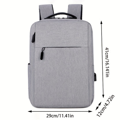 1pc Oxford Travel Backpack, Casual Style, Large Capacity, Multi-Functional Storage, Ideal for Commuting, School, Office, and Outings, Machine Washable, No Rechargeable Battery - Gray