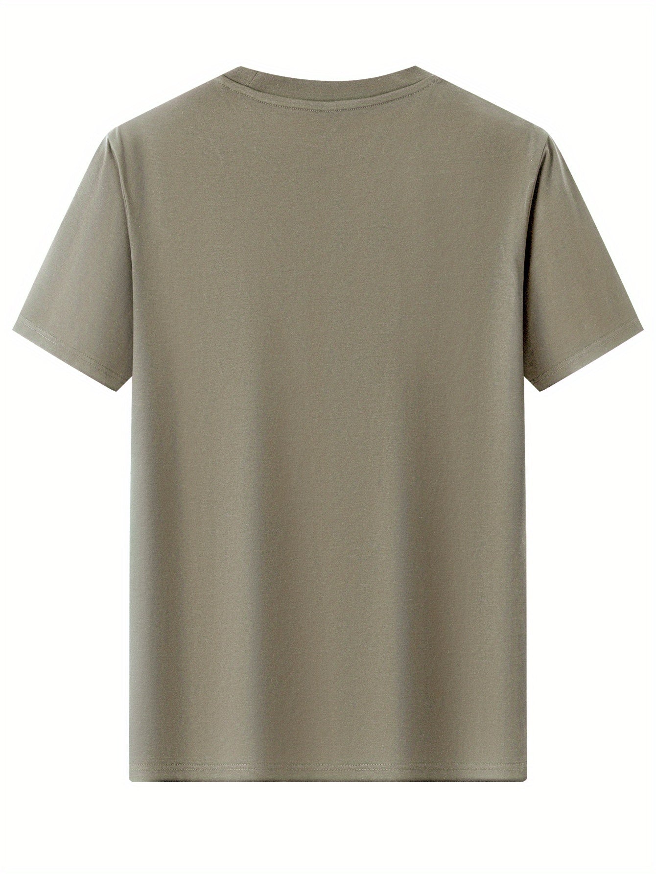 Men's Heavyweight 100% Cotton T-Shirt - Beige Crew Neck Tee, Breathable Summer Shirt for Everyday  Formal Wear, Soft Everyday Essential, Relaxed Fit, Stylish Lettering, Premium Quality, Short Sleeve Top, Casual Wardrobe