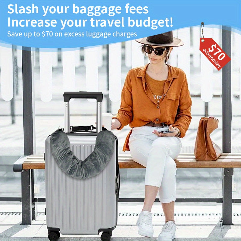 Travel Pillow with Storage Pouch, Adjustable Polyester Neck Support, Comfortable & Lightweight,For Travel Accessories, Travel Essentials,Suitable for Travel And Outings