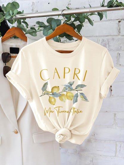 Women's Cotton Graphic Print Crew Neck T-Shirt for Spring & Summer