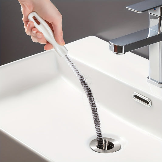 1pc Flexible Sink & Drain Cleaning Brush, Sewer Dredge Hair Clog Remover, Manual Plumbing Snake Tool for Toilet, Bathroom, Kitchen - No Electricity Needed