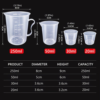 6pcs Measuring Cup Set - Durable, Easy-Pour Plastic Liquid Measuring Cups - Multipurpose Kitchen Utensils for Accurate Baking & Cooking Measurements - Essential Cooking Tools for Home Chefs