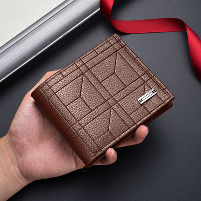 A Sleek Premium Faux Leather Wallet for Men Featuring Several Card Compartments - an Ideal Present for Him.