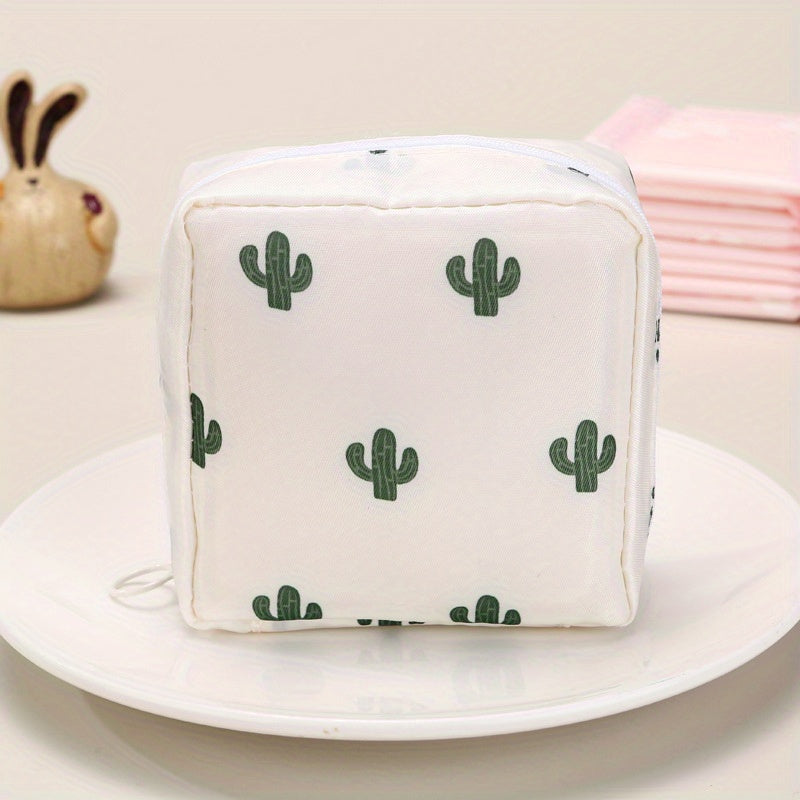 Cartoon Sanitary Napkin Storage Bag, Menstrual Cup Pouch Nursing Pad Holder Tampon Bags Feminine Product Pouches Portable Period Kit Bag For Girls Women