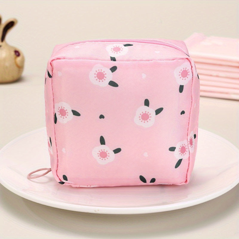 Cartoon Sanitary Napkin Storage Bag, Menstrual Cup Pouch Nursing Pad Holder Tampon Bags Feminine Product Pouches Portable Period Kit Bag For Girls Women