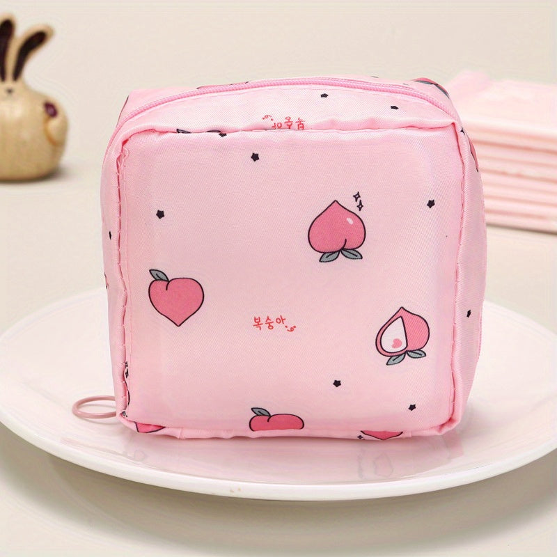 Cartoon Sanitary Napkin Storage Bag, Menstrual Cup Pouch Nursing Pad Holder Tampon Bags Feminine Product Pouches Portable Period Kit Bag For Girls Women
