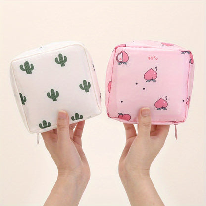 Cartoon Sanitary Napkin Storage Bag, Menstrual Cup Pouch Nursing Pad Holder Tampon Bags Feminine Product Pouches Portable Period Kit Bag For Girls Women