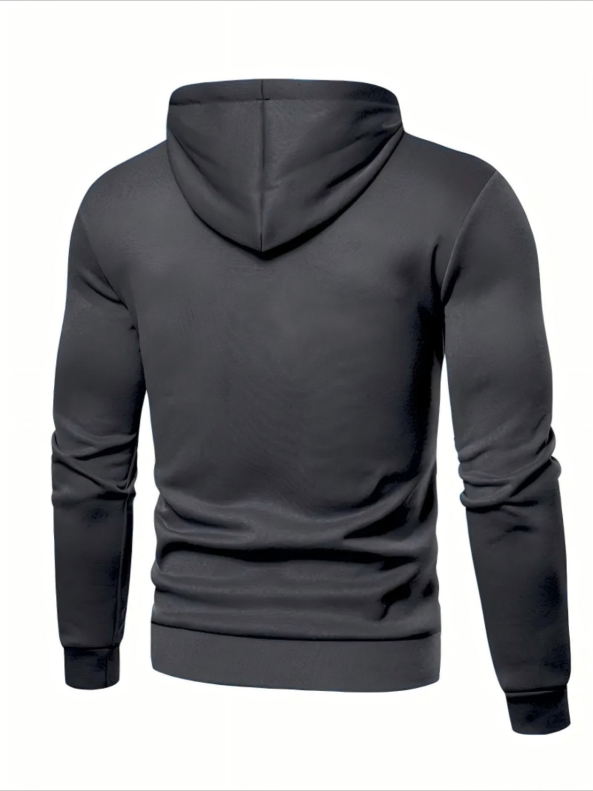 Men's Hooded Zip-Up Jacket Soft Polyester Fall Winter Sporty