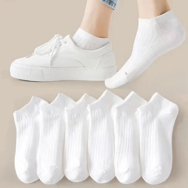 10/20/30/50 Pairs of Socks Spring/Summer Sweat Absorbing Men's and Women's Style Small White Socks Simple and Versatile High-looking Short Socks Boat Socks