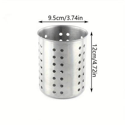 Stainless Steel Utensil Holder - Multipurpose Kitchen Organizer Caddy for Chopsticks, Spoons, Forks, Knives - Food-Safe Cutlery Storage for Home & Commercial Use