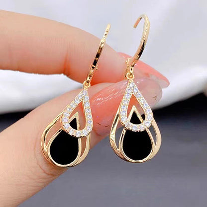 Fashionable New Creativity Simple Hollow Water Droplet Earrings Party Commemorative Gifts Versatile Jewelry For Family And Friends Exquisite Christmas And Birthday Gifts