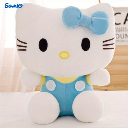 1pc Sanrio for hello kitty Plush Figure - Kawaii Cartoon Stuffed Animal with Red Bow, White & Pink Outfit, Soft Polyester Toy for Birthday, Christmas, New Year, Halloween Gifts, Plush Toys, Holiday Gift Item, Playful Design,