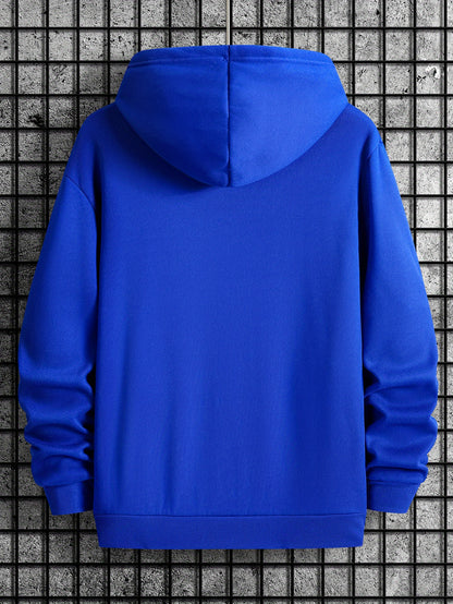 Spring and Summer Men's New Style BLACK SAY IN A CALM WAY IAM THE BEST Letter Print Casual Hoodie Fashion Drawstring Hoodie Autumn and Winter Top Comfortable and Versatile Long Sleeve Hoodie with Hat (Niu Wang Selection)