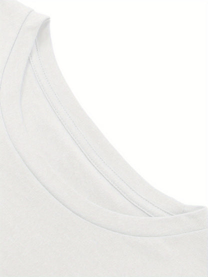 Brooklyn Letter Print Casual T-shirts &amp; Shorts հավաքածու կանանց համար՝ ձգվող պոլիեսթեր խառնուրդ, լվացվող մեքենայում