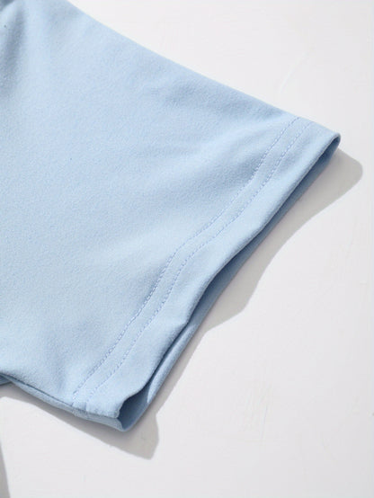 Brooklyn Letter Print Casual T-shirts &amp; Shorts հավաքածու կանանց համար՝ ձգվող պոլիեսթեր խառնուրդ, լվացվող մեքենայում