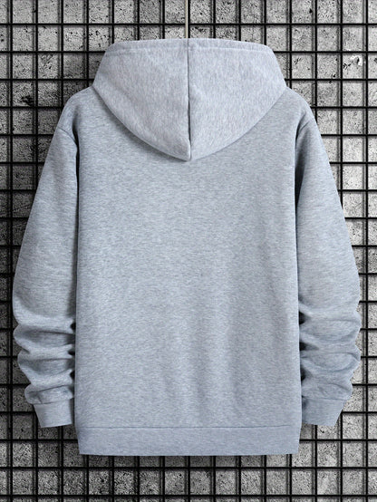 Spring and Summer Men's New Style BLACK SAY IN A CALM WAY IAM THE BEST Letter Print Casual Hoodie Fashion Drawstring Hoodie Autumn and Winter Top Comfortable and Versatile Long Sleeve Hoodie with Hat (Niu Wang Selection)