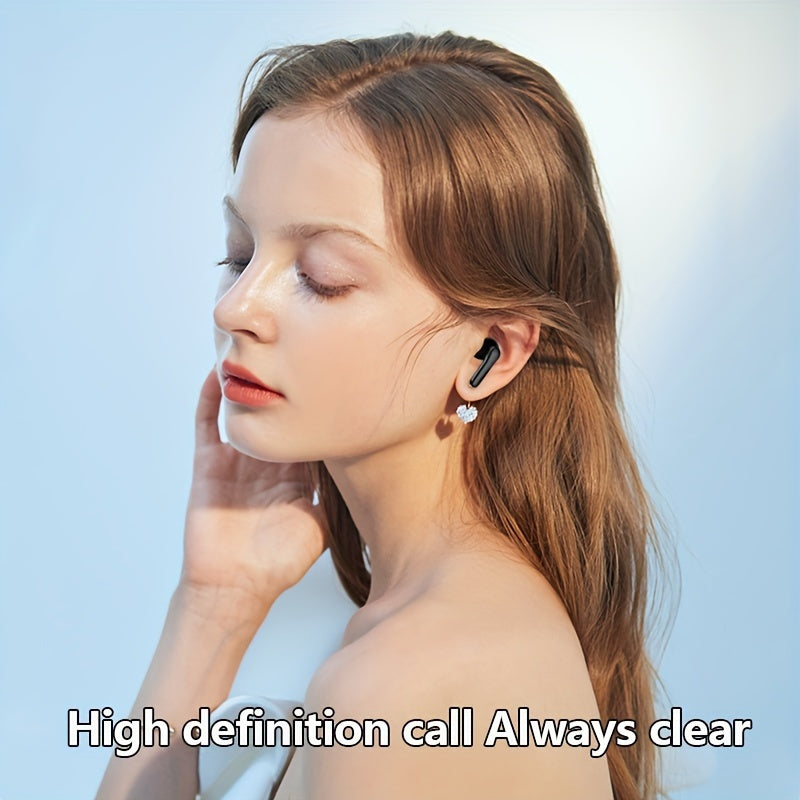 Introducing The Latest Wireless Earbuds with an Exceptionally Long Battery Life - Compact Dual Stereo In-Ear Headphones Designed for Sports And Gaming, Featuring USB Charging And Noise Cancellation for Calls.