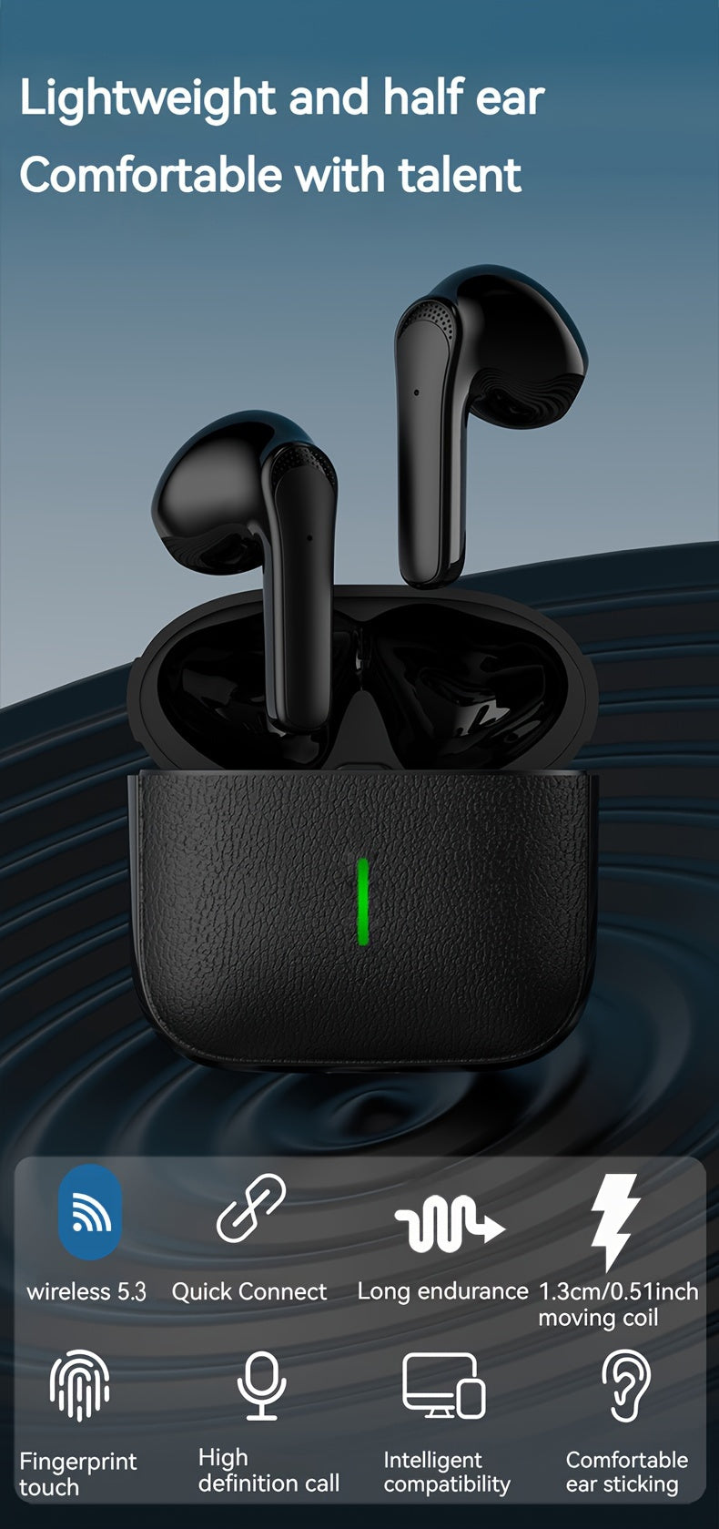 Introducing The Latest Wireless Earbuds with an Exceptionally Long Battery Life - Compact Dual Stereo In-Ear Headphones Designed for Sports And Gaming, Featuring USB Charging And Noise Cancellation for Calls.