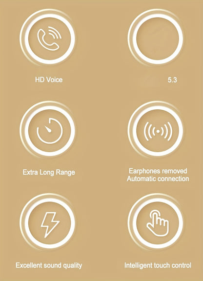 2024 True Wireless Earbuds 5.3 TWS HiFi 9D Stereo HD Smart Mini ականջակալներ - կոնդենսատոր խոսափող, հպման կառավարում, անիմե/մուլտֆիլմի ձևավորում - թեթև պլաստիկ կիսաբաց ականջակալ սովորական օգտագործման համար, մաքուր զանգեր, սպորտ - Համատեղելի է