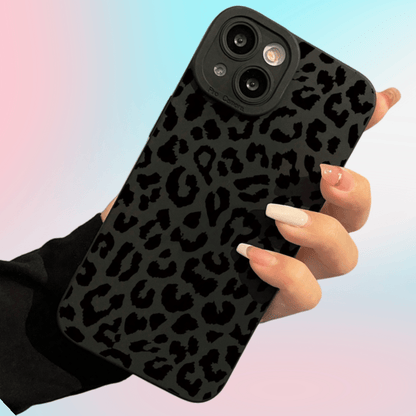 Angel Eye New Black Leopard Pattern բջջային հեռախոսի պատյան Հարմար է iPhone16 15 14 13 12 11 x xs xr xsmax 7 8 Pro Max Plus Series Full Soft Shell - Թրենդային նորաձև Leopard Element պաշտպանիչ պատյան