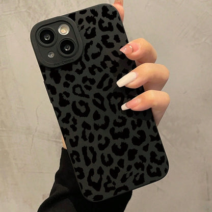 Angel Eye New Black Leopard Pattern բջջային հեռախոսի պատյան Հարմար է iPhone16 15 14 13 12 11 x xs xr xsmax 7 8 Pro Max Plus Series Full Soft Shell - Թրենդային նորաձև Leopard Element պաշտպանիչ պատյան
