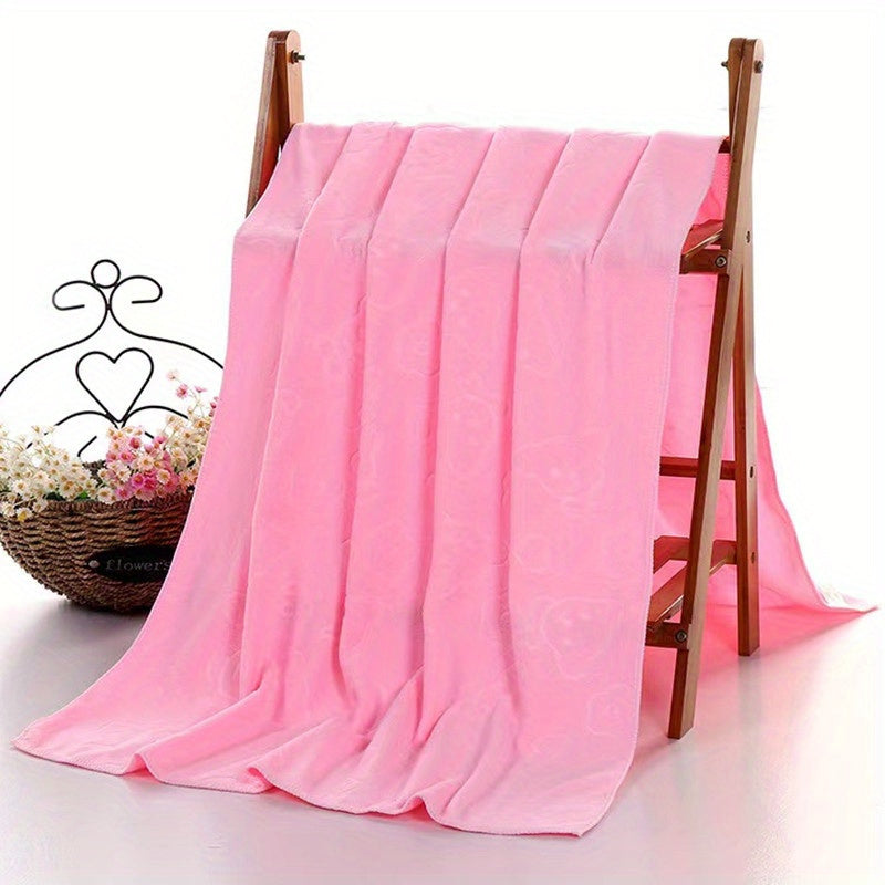 1 հատ Ultra Fine Microfiber լոգանքի սրբիչ, փափուկ և դիմացկուն, հաստացած ներծծող, արջի տպագիր, տանը և լողափում օգտագործման համար, կոմերցիոն մաքրում, տարբեր գույներ