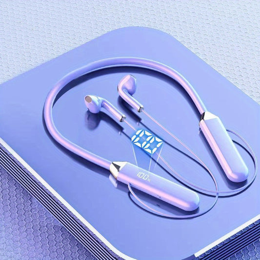 Wireless Neckband Earphones with Noise Cancellation - Long Battery Life, Rechargeable, USB Charging, Volume Control Buttons, Plastic Material, Ideal for Gaming and Sports, Sports Headphones | Modern Headphone Design | Durable
