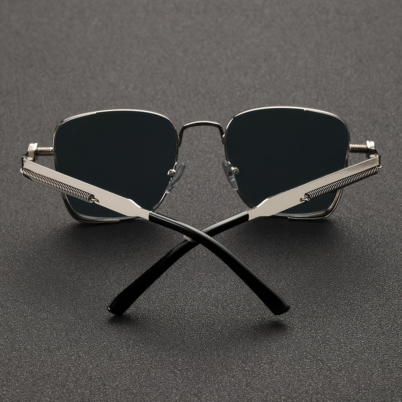 Vintage Fashion Punk Steam Style Decorative Glasses, Square Metal Frame Men's and Women's Glasses, Party Driving Beach Glasses - Ayq