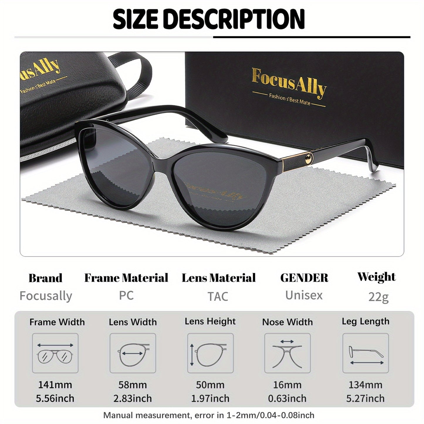 Women's Retro Cat Eye Glasses with TAC Lenses & PC Frame